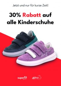 Schuhhaus Lachmayr 30 Prozent auf alle Kinderschuhe